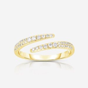 Ring Concierge Open Diamond Wrap Ring, 14k Yellow Gold & Genuine Diamonds, Sz 5